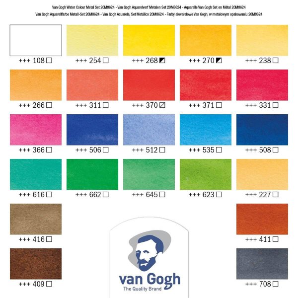 Van Gogh aquarelset in metalen doosje ½ kopje (24 kleuren) Van Gogh aquarelset in metalen doosje ½ kopje (24 kleuren)