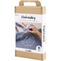DIY Kit Borduren - duifblauw - Textielzakje