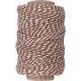 Katoenen koord - bruin/wit - 50 m