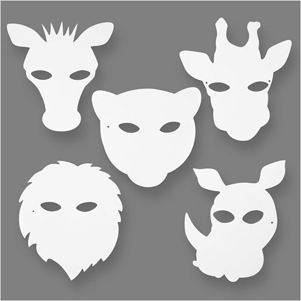 TeCH Me - kartonnen figuren - Junglemaskers - 16 st TeCH Me - kartonnen figuren - Junglemaskers - 16 st