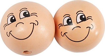 Houten gezichten - 30 mm - ivoor - 10 st Houten gezichten - 30 mm - ivoor - 10 st