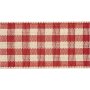Geruit lint - oud rood/wit - 25 meter