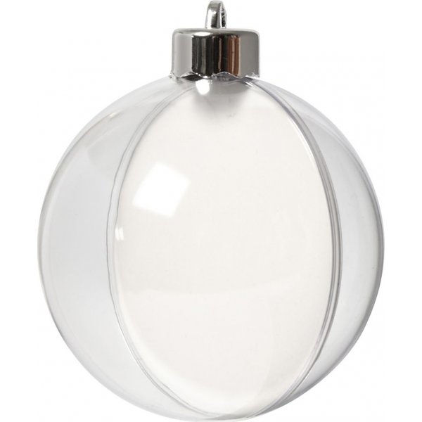 Decoratieve bal - transparant - 8 cm - 5 st