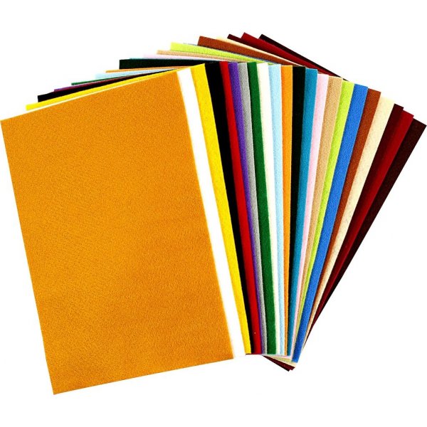 Hobbyvilt - gemengde kleuren - 24 vellen