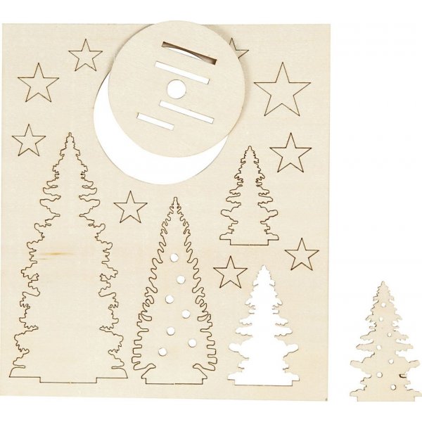 Doe-het-zelf houten figuren - kerstbomen