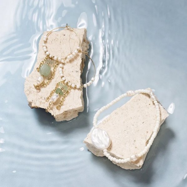 Mini DIY Kit Sieraden, armbanden en oorbellen in aventurijnmix Mini DIY Kit Sieraden, armbanden en oorbellen in aventurijnmix