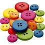Houten knopen - 12-20 mm - gemengde kleuren - 360 st