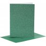 Kaarten en enveloppen - groen - glitter - 4 sets