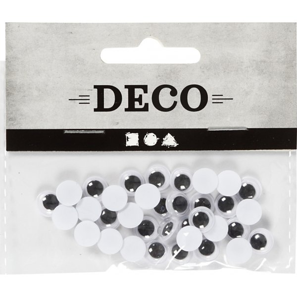 Beweegbare ogen - niet-klevend - Ø8 mm - 40 st Beweegbare ogen - niet-klevend - Ø8 mm - 40 st