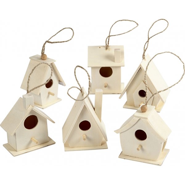 Vogelhuisjes mini - 6 st