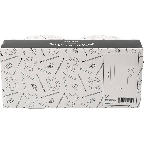 Mokken - wit - H10 cm - 7,4 cm - 2 st