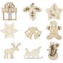 Houten decoraties - Kerstmis - 45 st