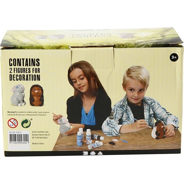 Spaardier - wit - egel en haas - 2 st