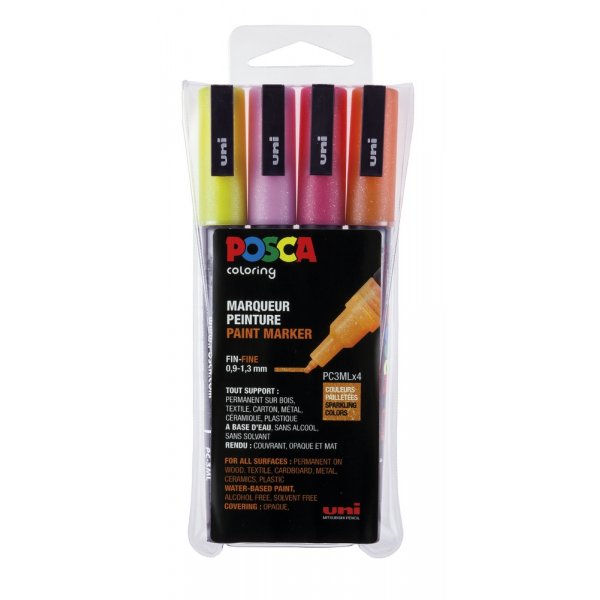 Posset PC-3M Rood Paars Glitter - 4 Pennen