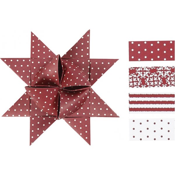 Sterstroken - rood - wit - Ø6,5+11,5 cm - 60 stroken Sterstroken - rood - wit - Ø6,5+11,5 cm - 60 stroken