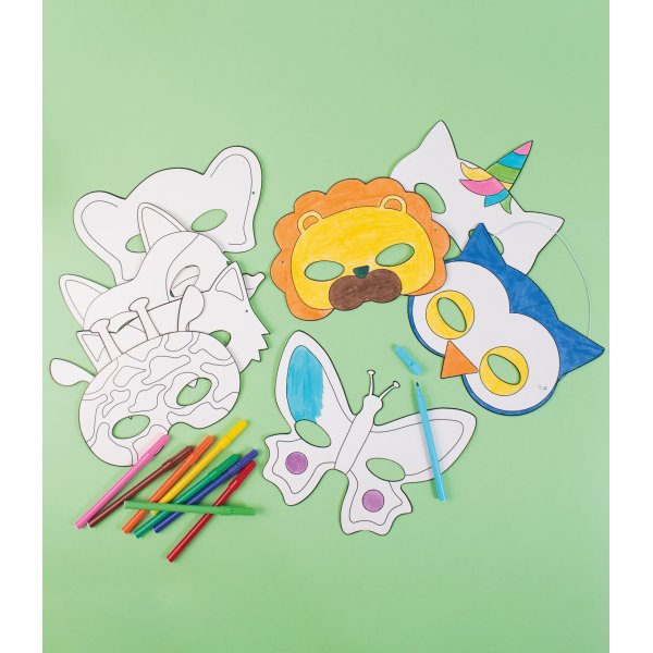 Papieren maskers dieren 16 st Papieren maskers dieren 16 st