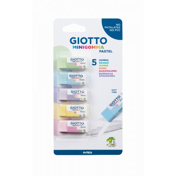 Gum Giotto Mini Gomma Pastel - 5-pack