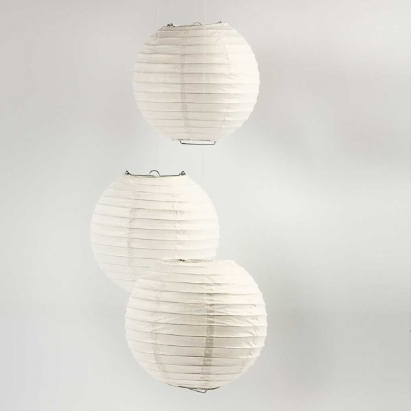 Papieren lamp - wit - Rond - 20 cm