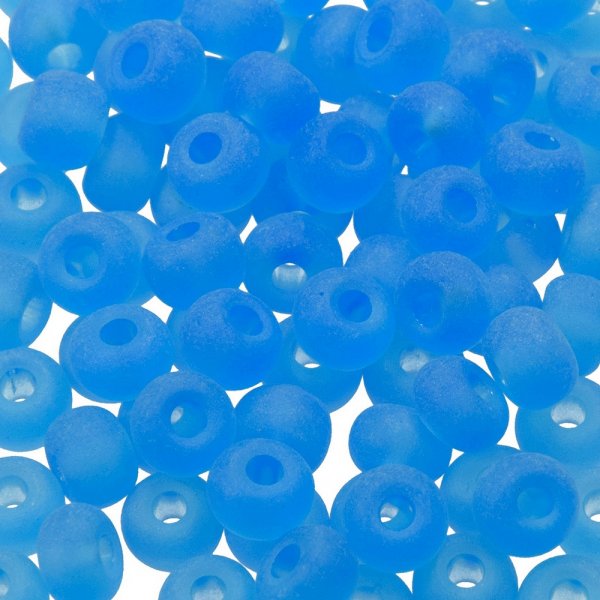Rocaille kralen  5,5 mm - pauwblauw 17 gr mat transparant