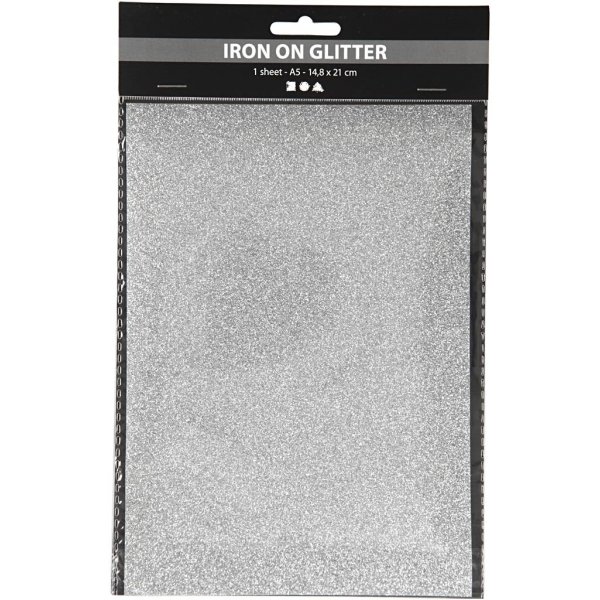 Strijkstof - zilver - glitter - A5 Strijkstof - zilver - glitter - A5