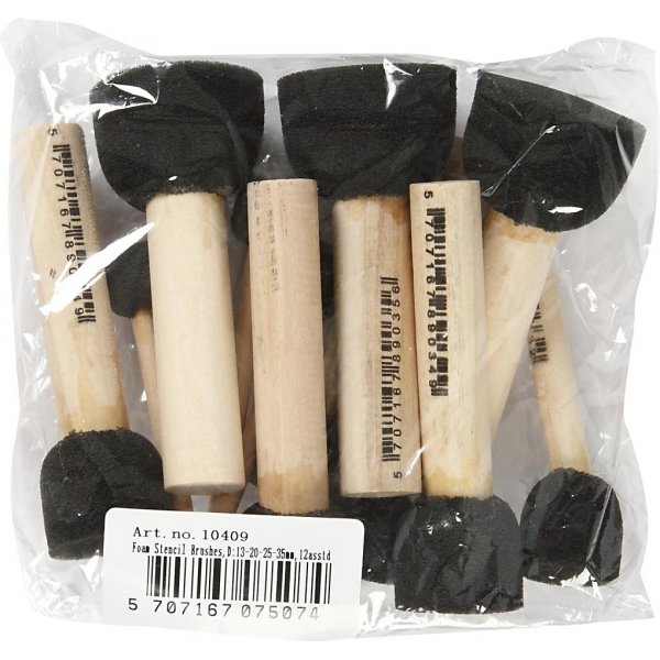 Foam stencilpenselen - 12 st
