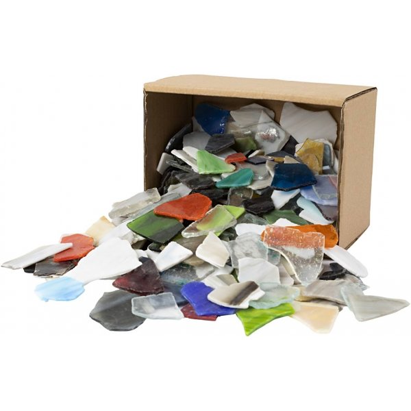 Glasmozaïek - gemengde kleuren - Inhoud kan variëren - 15-60 mm - 2 kg Glasmozaïek - gemengde kleuren - Inhoud kan variëren - 15-60 mm - 2 kg