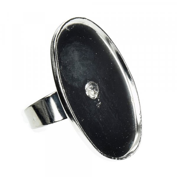 Ring voor mozaek 22 x 32 mm - verzilverd ovaal
