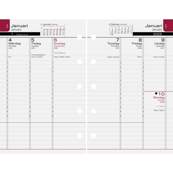 Systeemkalender - Mini Executive vulling - Almanacksfrlaget