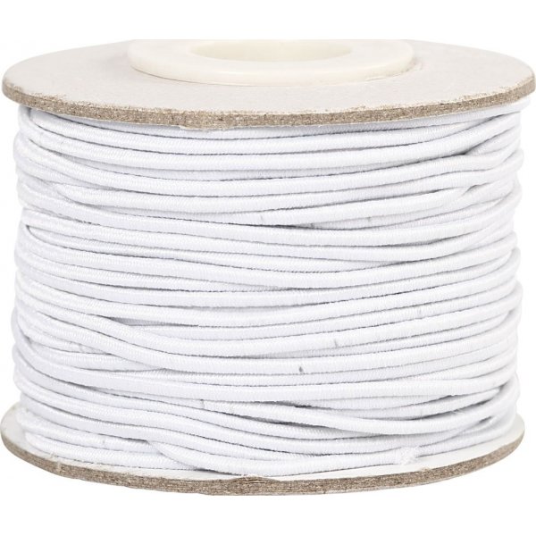 Elastisch koord 1 mm - wit - 25 m