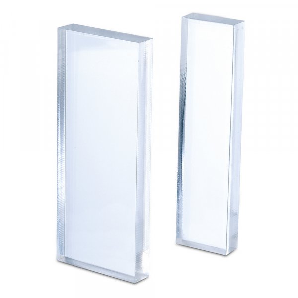 Acrylblok 10x4 x 1 / 10x2,5 x 1 cm - transparant 2 delen