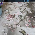 Klant imago Wasdoek Bloemen & Vogel - Grijs