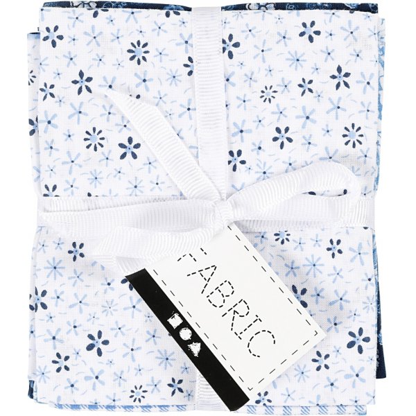 Patchworkstof - blauw - 4 st Patchworkstof - blauw - 4 st