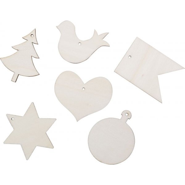 Houten figuren - Kerstmotief - 24 st