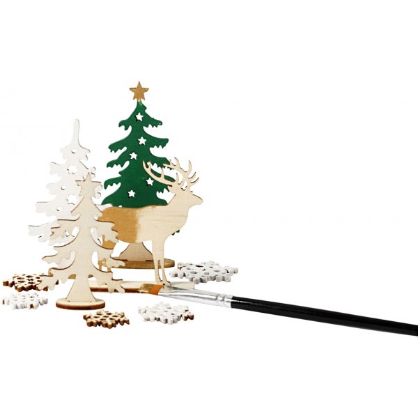 Doe-het-zelf houten figuren - bos met herten Doe-het-zelf houten figuren - bos met herten