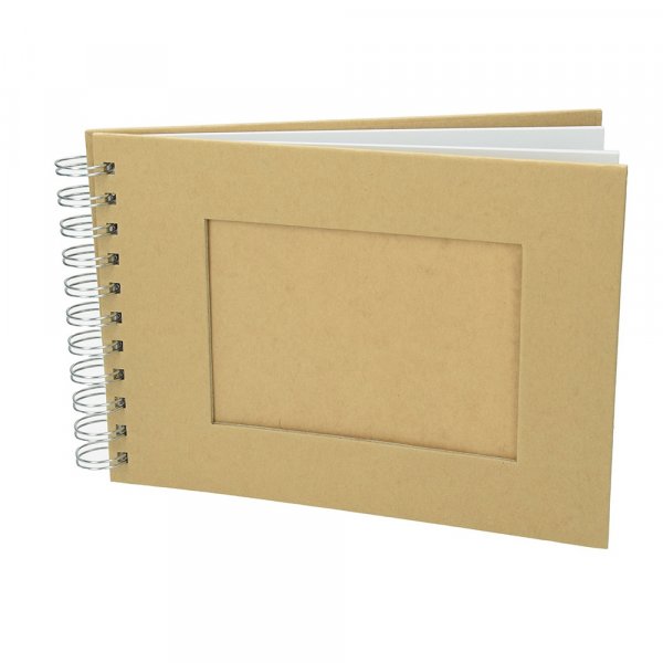 Album voor scrapbooking A 5 / 21 x 15 cm - bruin 25 pagina's uitgesneden rechthoek