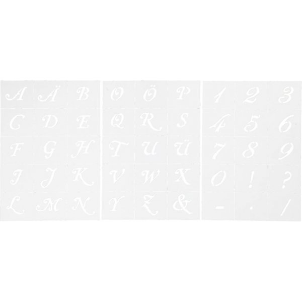 Sjablonen - letters en cijfers - A5 - 3 vellen