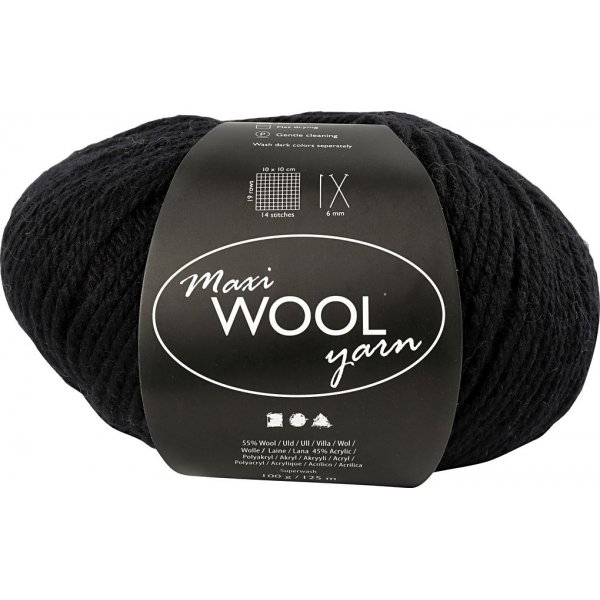 Wolgaren - zwart - 100 gr
