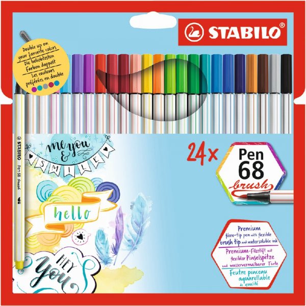 Vezelpennen Brush 68 - 24-pack