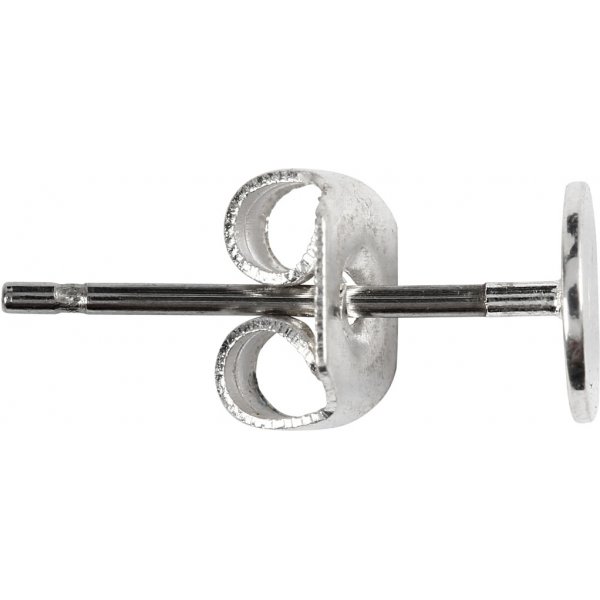 Oorstekers met plaatje - verzilverd - 100 st Oorstekers met plaatje - verzilverd - 100 st