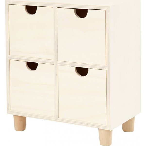 Bureau op pootjes met 4 lades