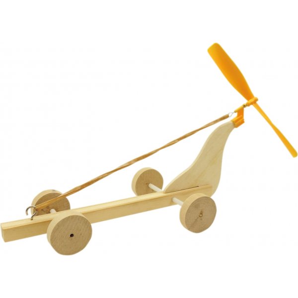 Houten auto met propeller 6 stuks