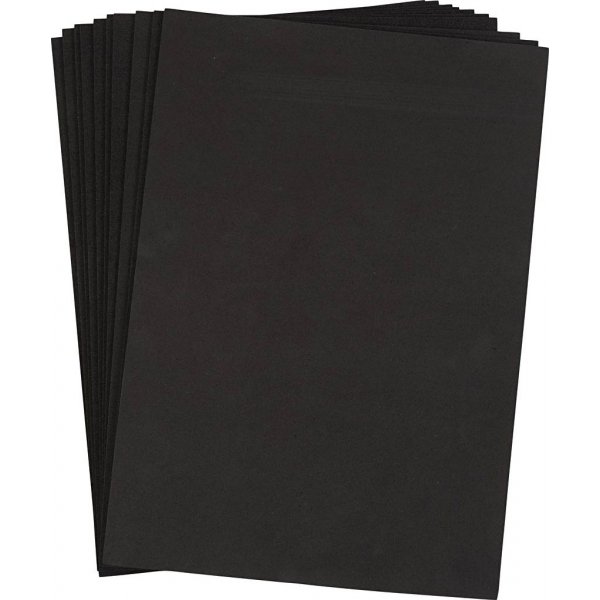 Decoratief rubber - zwart - A4 - 10 st