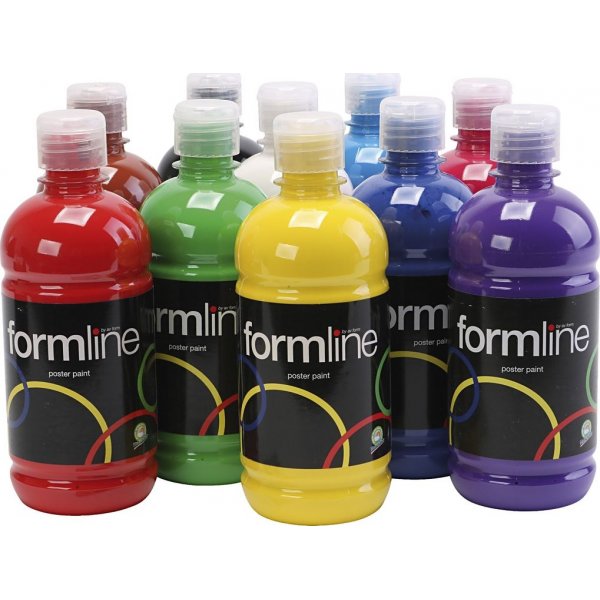 Dekverf - gemengde kleuren - mat - 10 x 500 ml