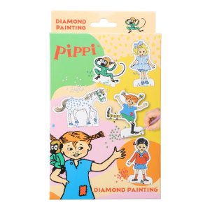 Diamantschilderij Pippi Langkous - 5 motieven met strass-steentjes Diamantschilderij Pippi Langkous - 5 motieven met strass-steentjes