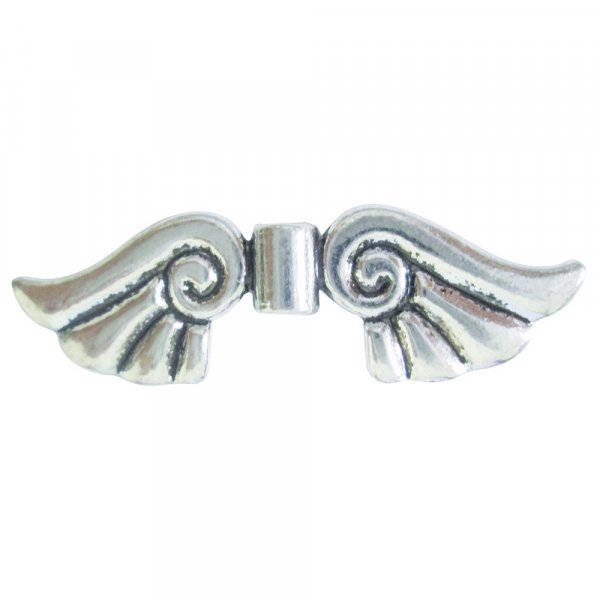 Vleugelkralen Swirl - zilver