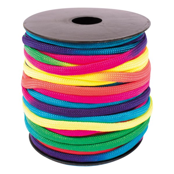 Paracord 4 mm regenboog neon 25 meter