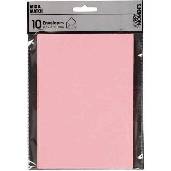 Envelop - lichtrood - 11,5 x 16 cm - 10 st Envelop - lichtrood - 11,5 x 16 cm - 10 st