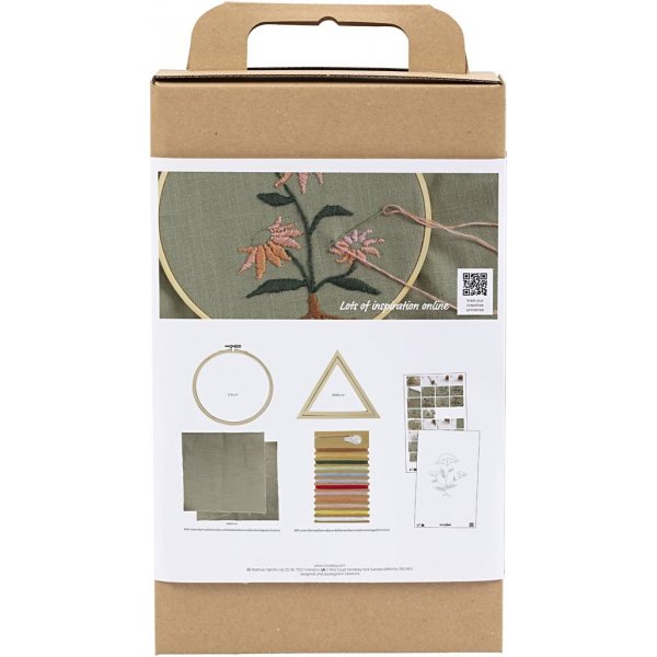 DIY Kit Borduren - stoffig groen - Borduurraampjes DIY Kit Borduren - stoffig groen - Borduurraampjes