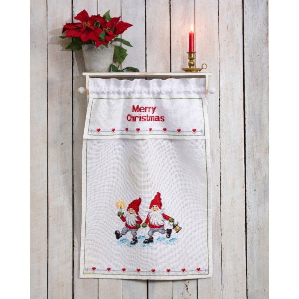 Borduurpakket Paradehanddoek - Kerstmantennis onderweg