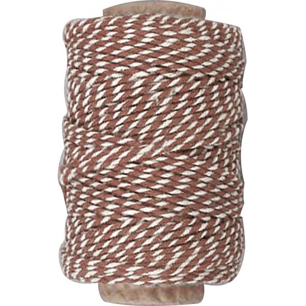 Katoenen koord - bruin/wit - 50 m